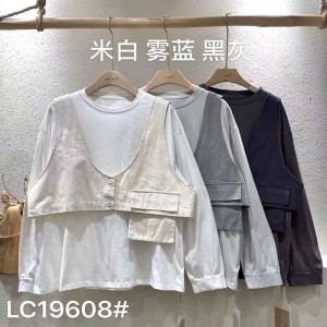 Lys- fittings design Minismst Rund Collar stil Stitchet ærmestil Casual Solid color bomuld og linned overdimensionerede brugertilpassede 19608 T- shirts + Waistcoats
